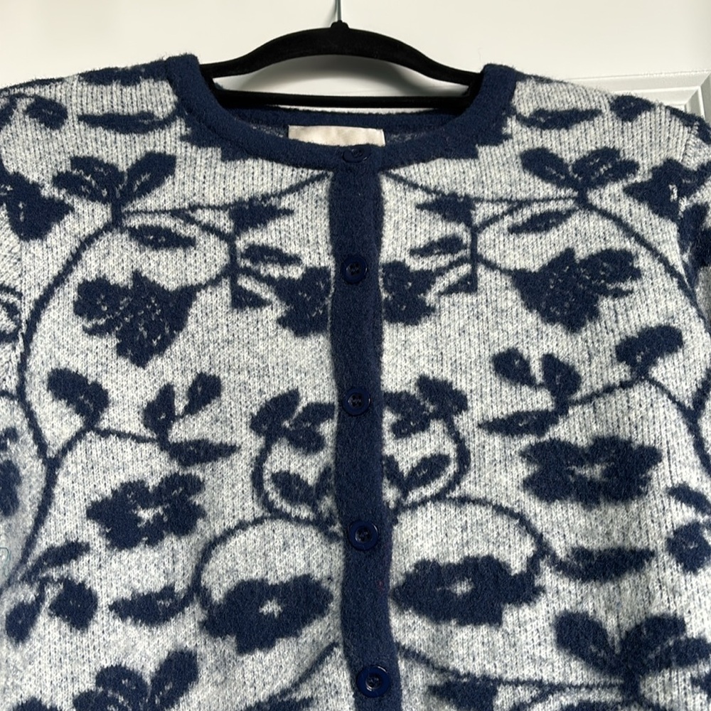 Fuzzy, fun, floral cardigan